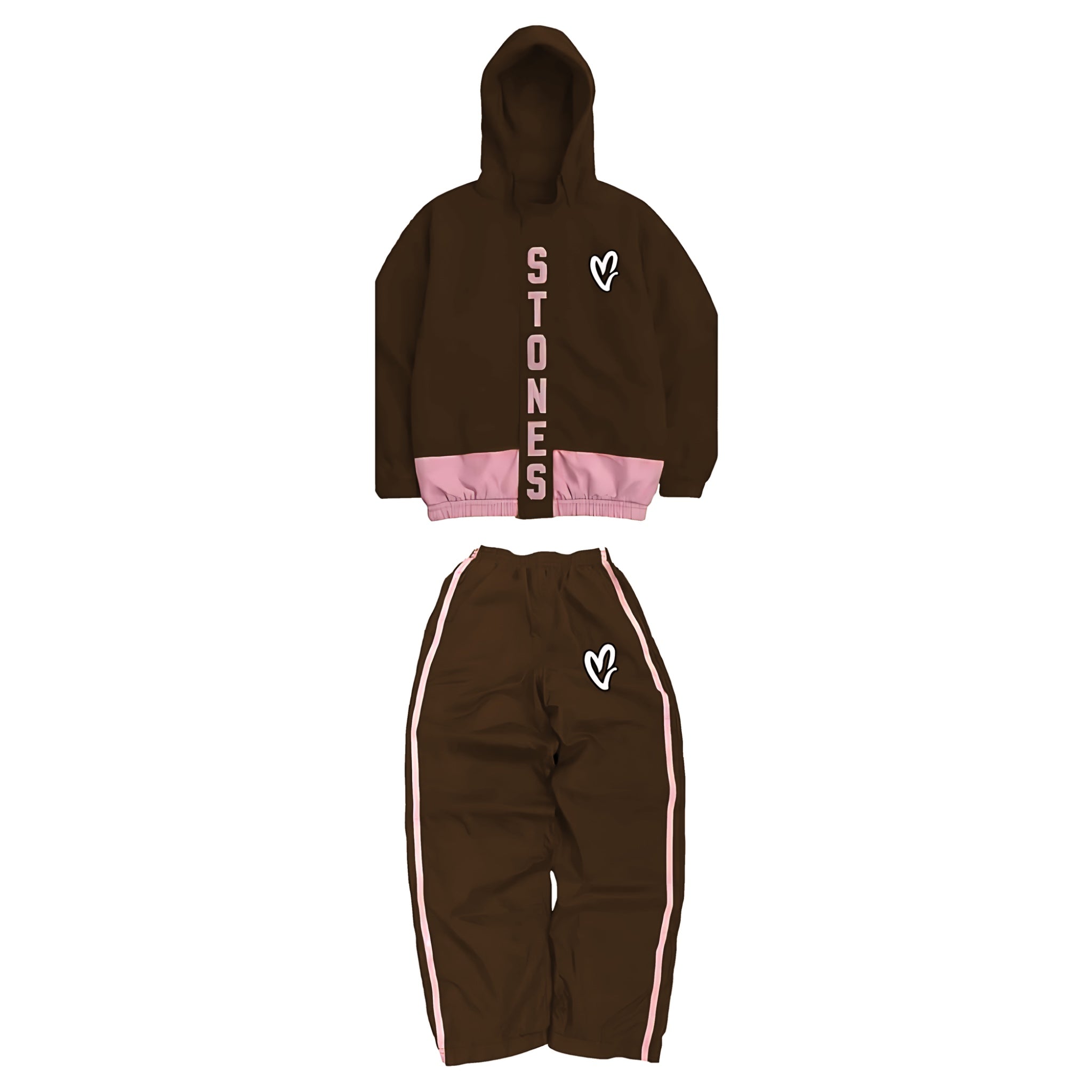 “LIMITED” Stones Nylon Val Set - Brown & Pink