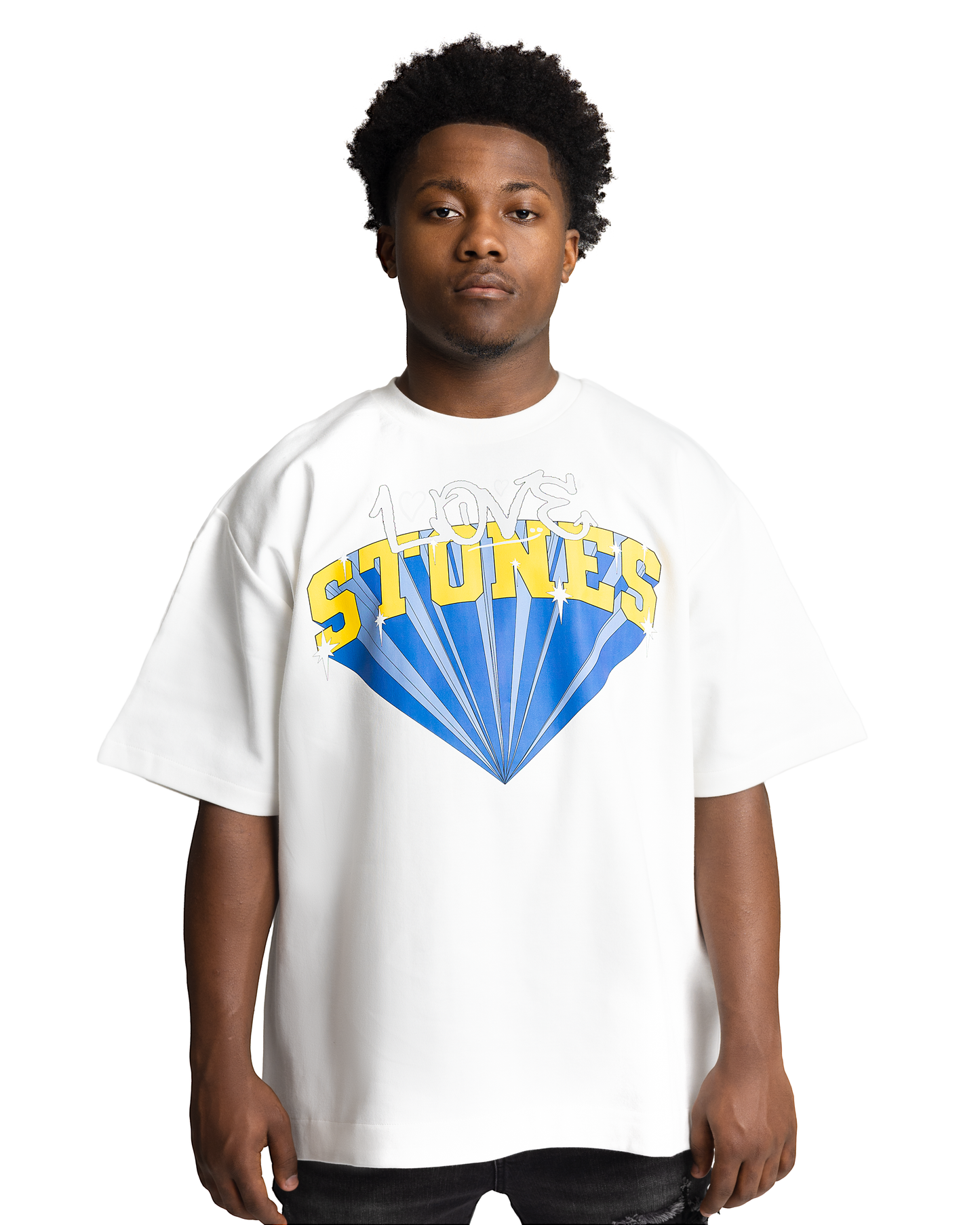 "Limited" Stones Island Search Logo T-Shirt - Blue & Yellow