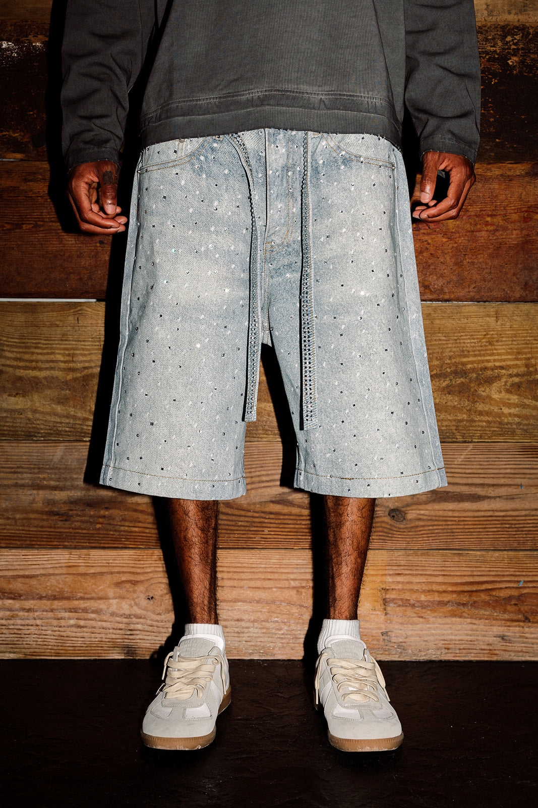 Paradise Rhinestones Jorts - Blue
