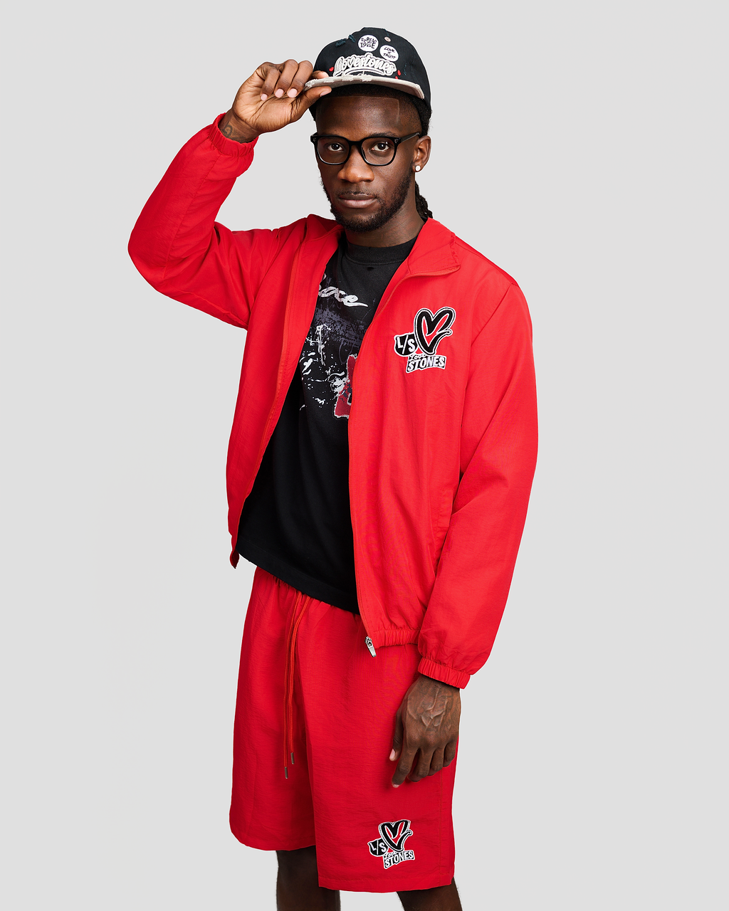 Nylon Triple Logo Set- Red
