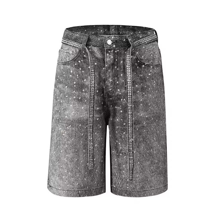 Paradise Rhinestones Jorts - Black