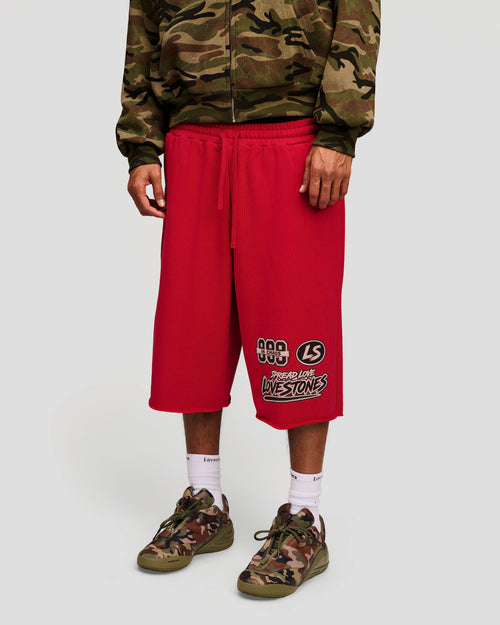 999 - Red 3/4 Shorts