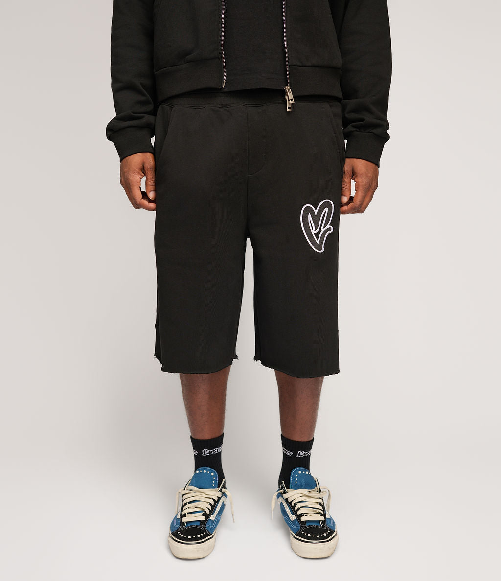 Staple 3/4 Heart Shorts - Black