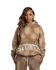 “Limited” Stones Mountain Distressed Hoodie - Tan