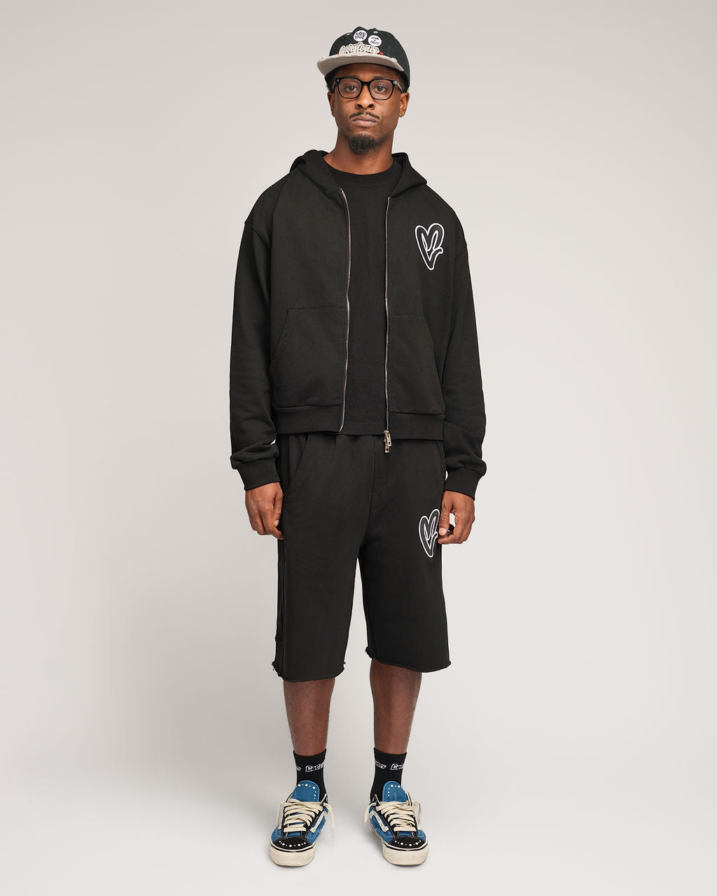 Staple 3/4 Heart Shorts - Black