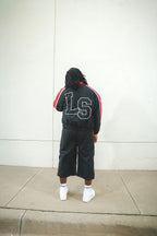 3/4 Nylon Peace Shorts - Black/Red