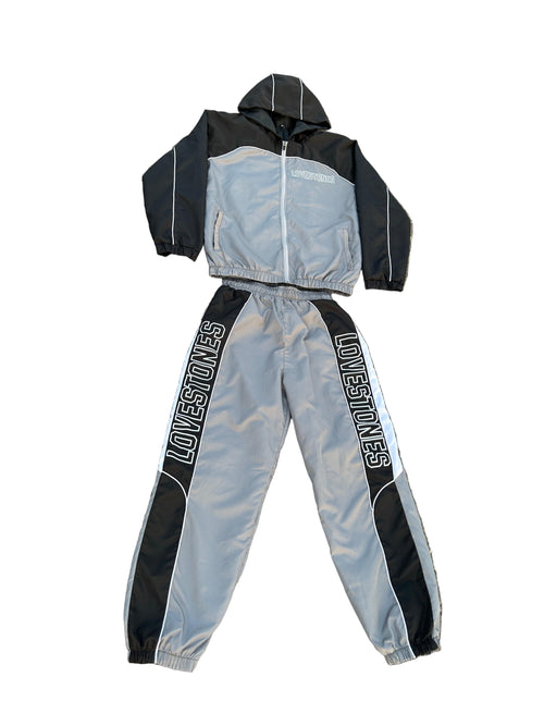2 Tone Lovestones Windbreaker Set - Grey & Black