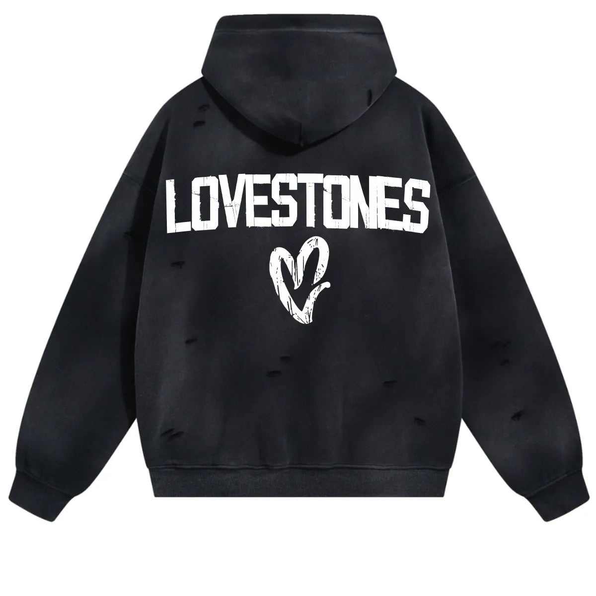 “Limited” Stones Mountain Distressed Hoodie - White