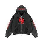 Double Heart LS Jacket - Black & Red
