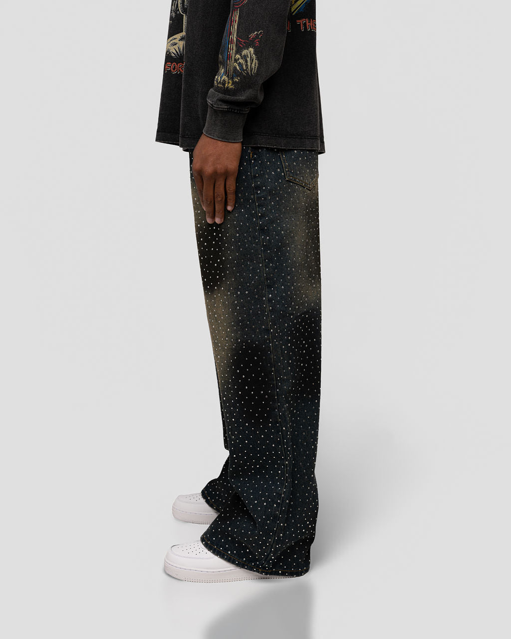 Paradise Rhinestones Jeans - Dark Blue