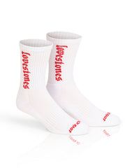 White/Red Crew Socks