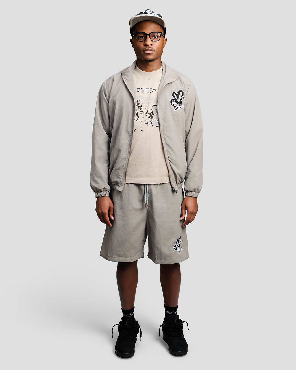 Nylon Triple Logo Set - Grey