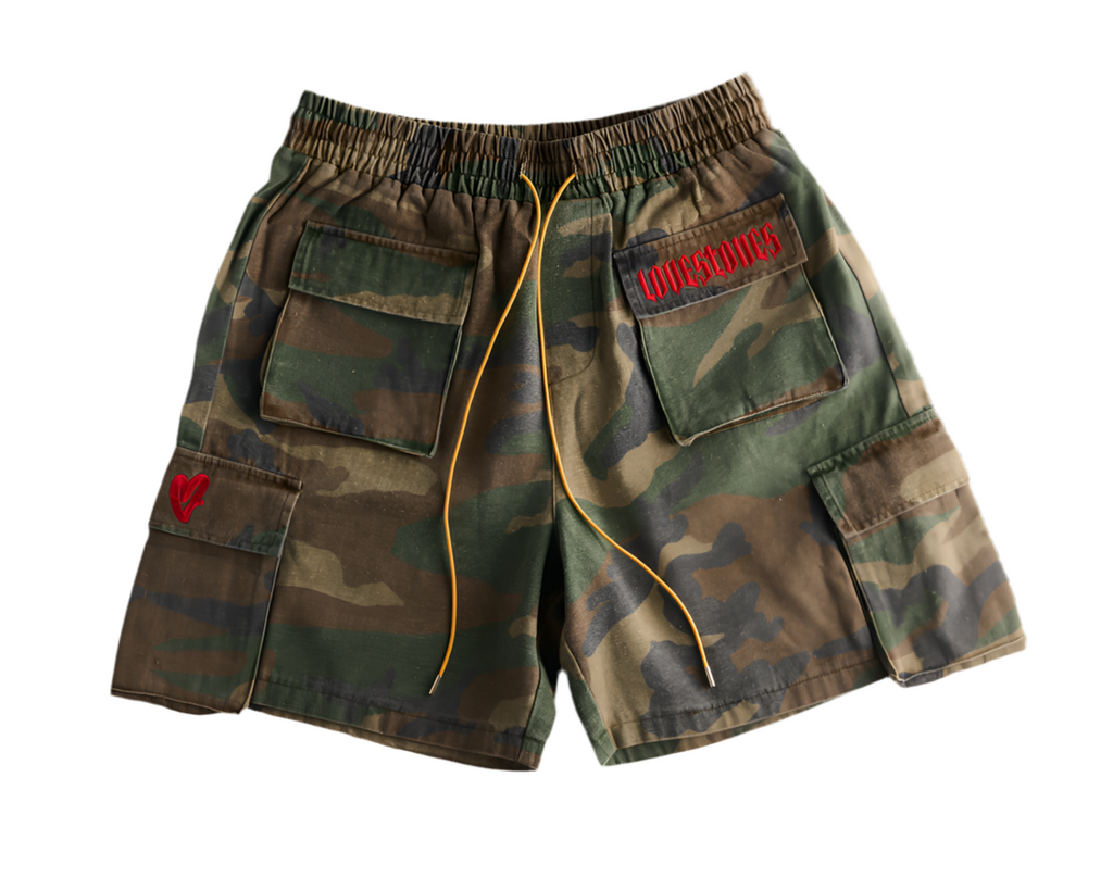 Lovestones Paradise Camo Shorts - Red