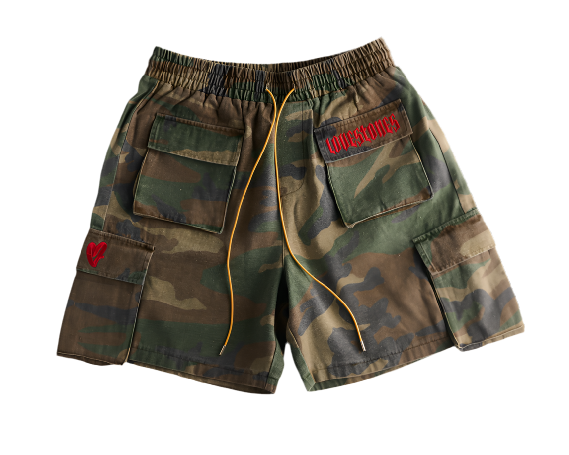Lovestones Paradise Camo Shorts - Red