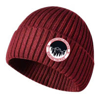 Maroon Chenille Heart Knit Beanie