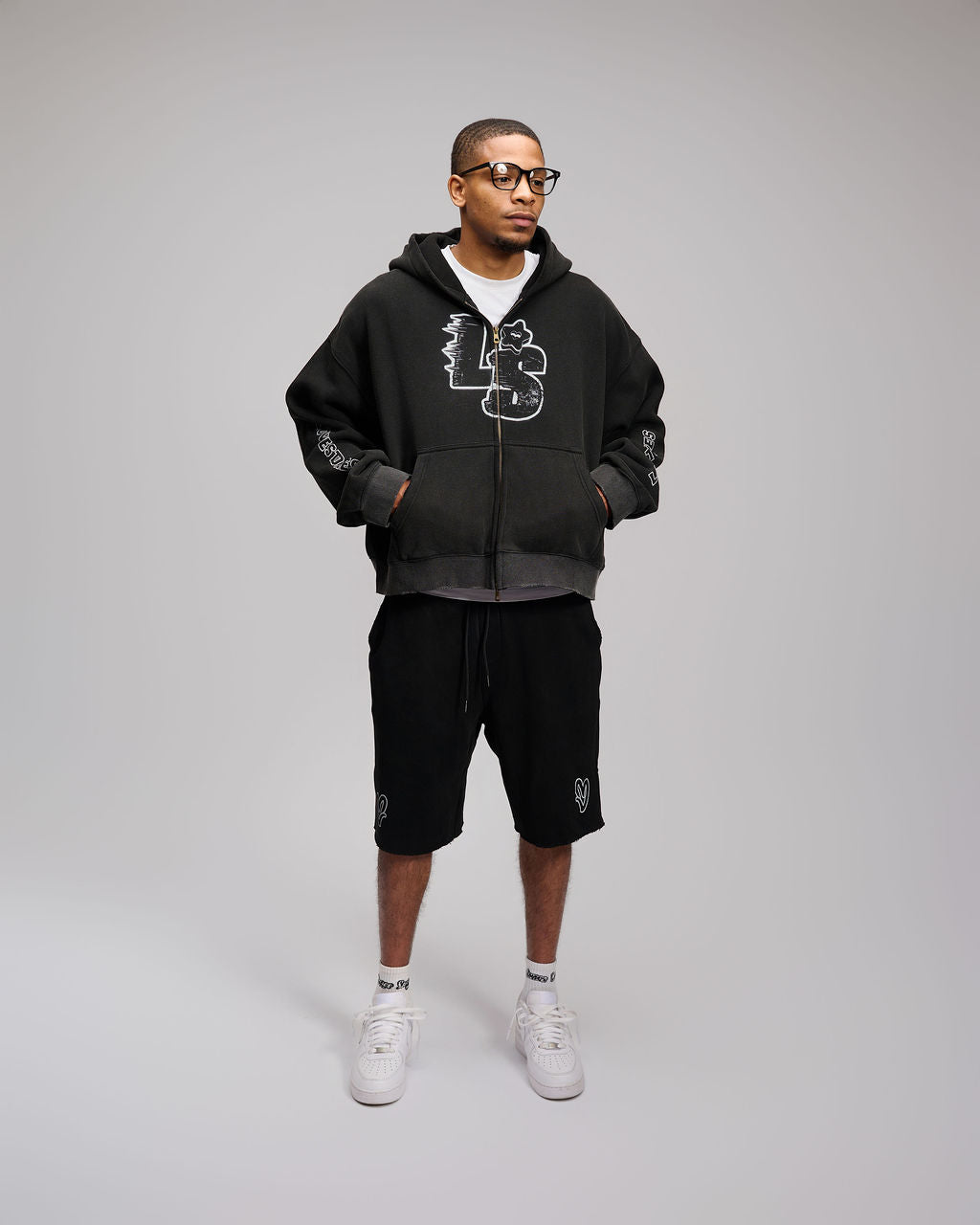 Double Heart LS Jacket - Black & White