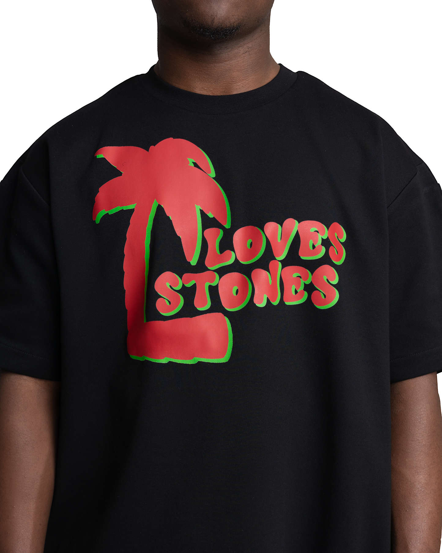 "Limited" Loves Stones Palms T-Shirt - Black