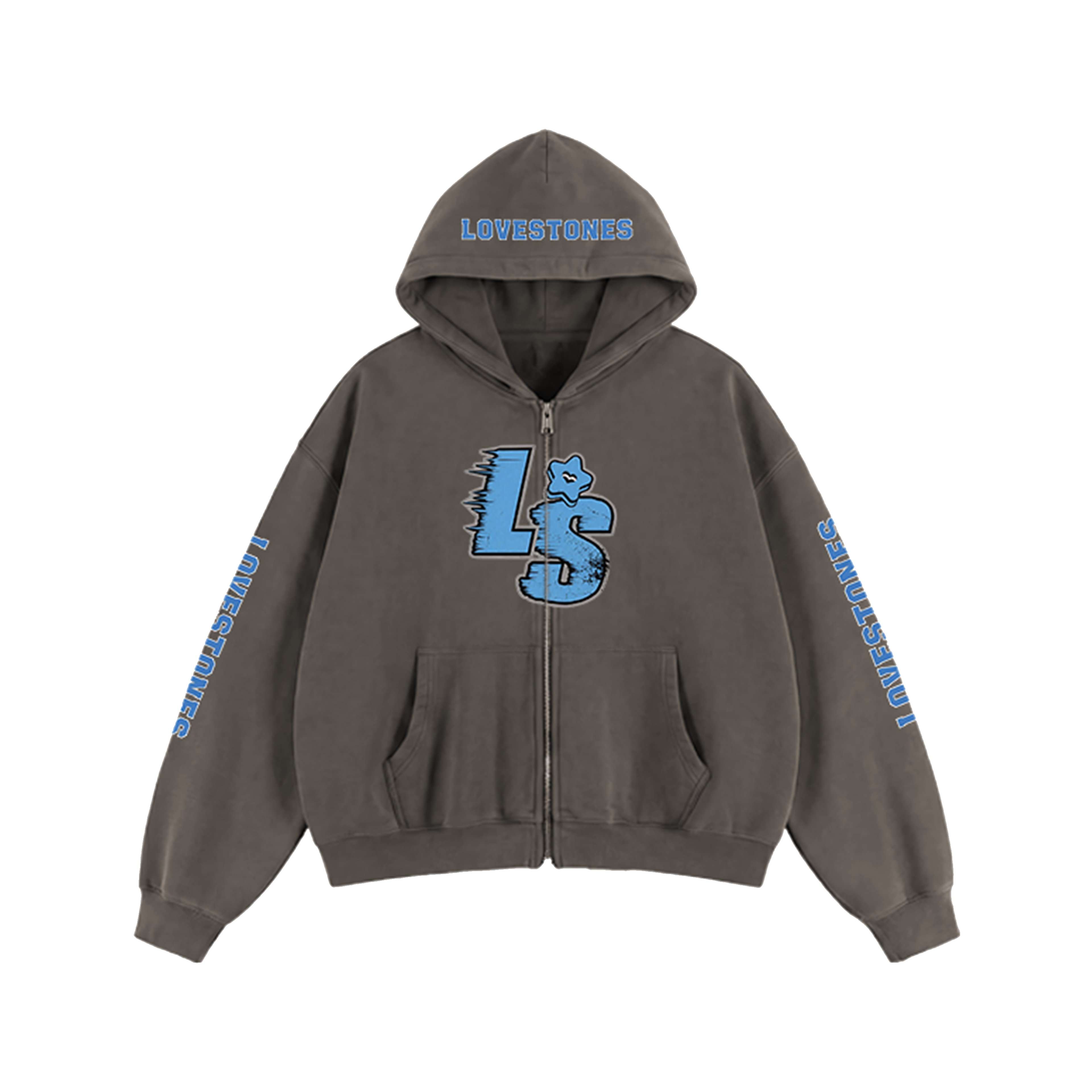 Double Heart LS Jacket - Grey & Light Blue