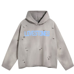 "Coming Soon" Stones Mountain Distressed Hoodie - Legend Blue