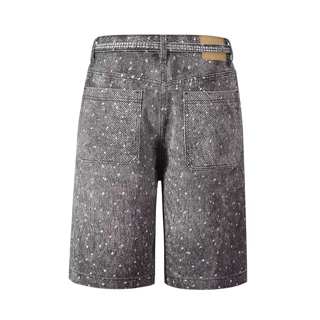 Paradise Rhinestones Jorts - Black