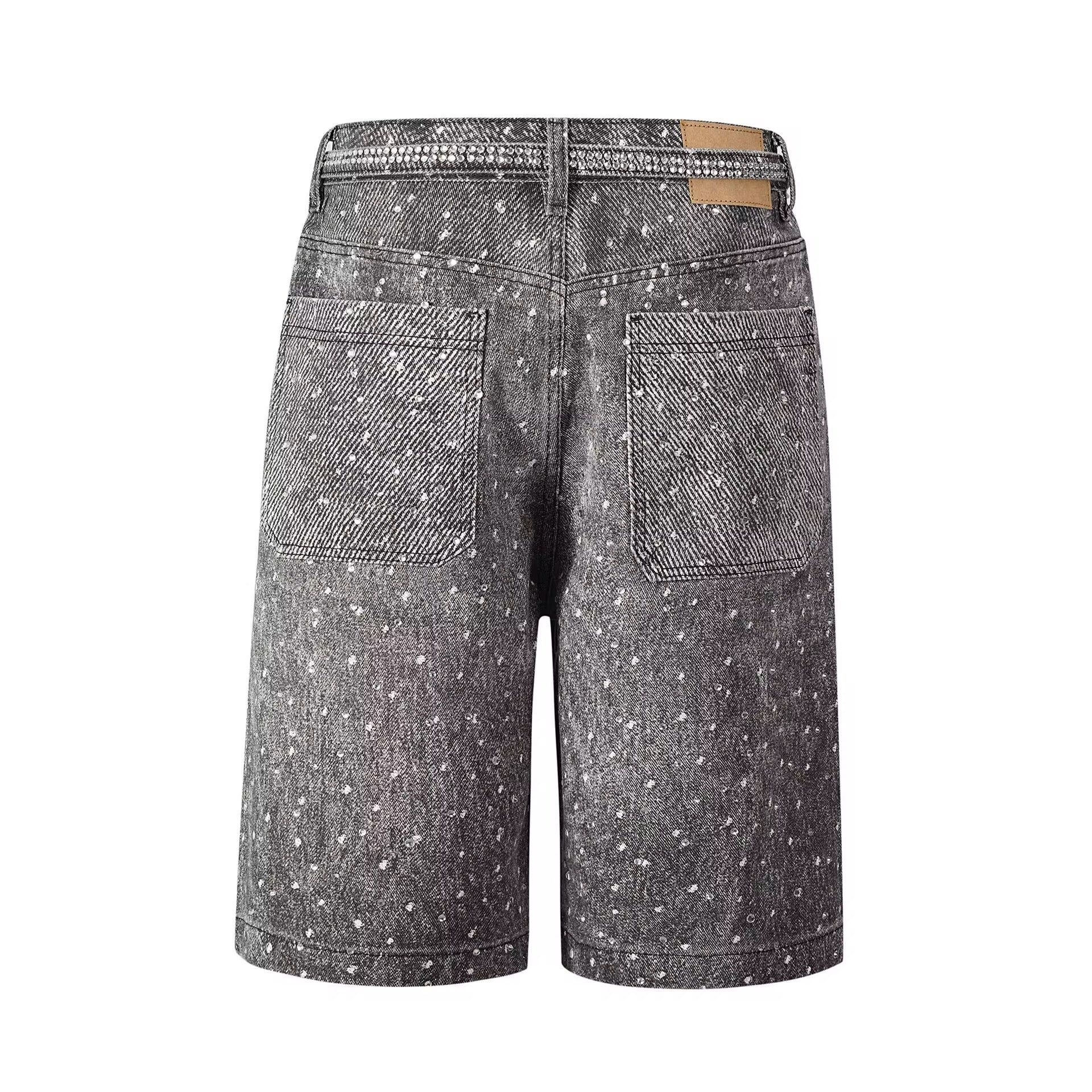 Paradise Rhinestones Jorts - Black