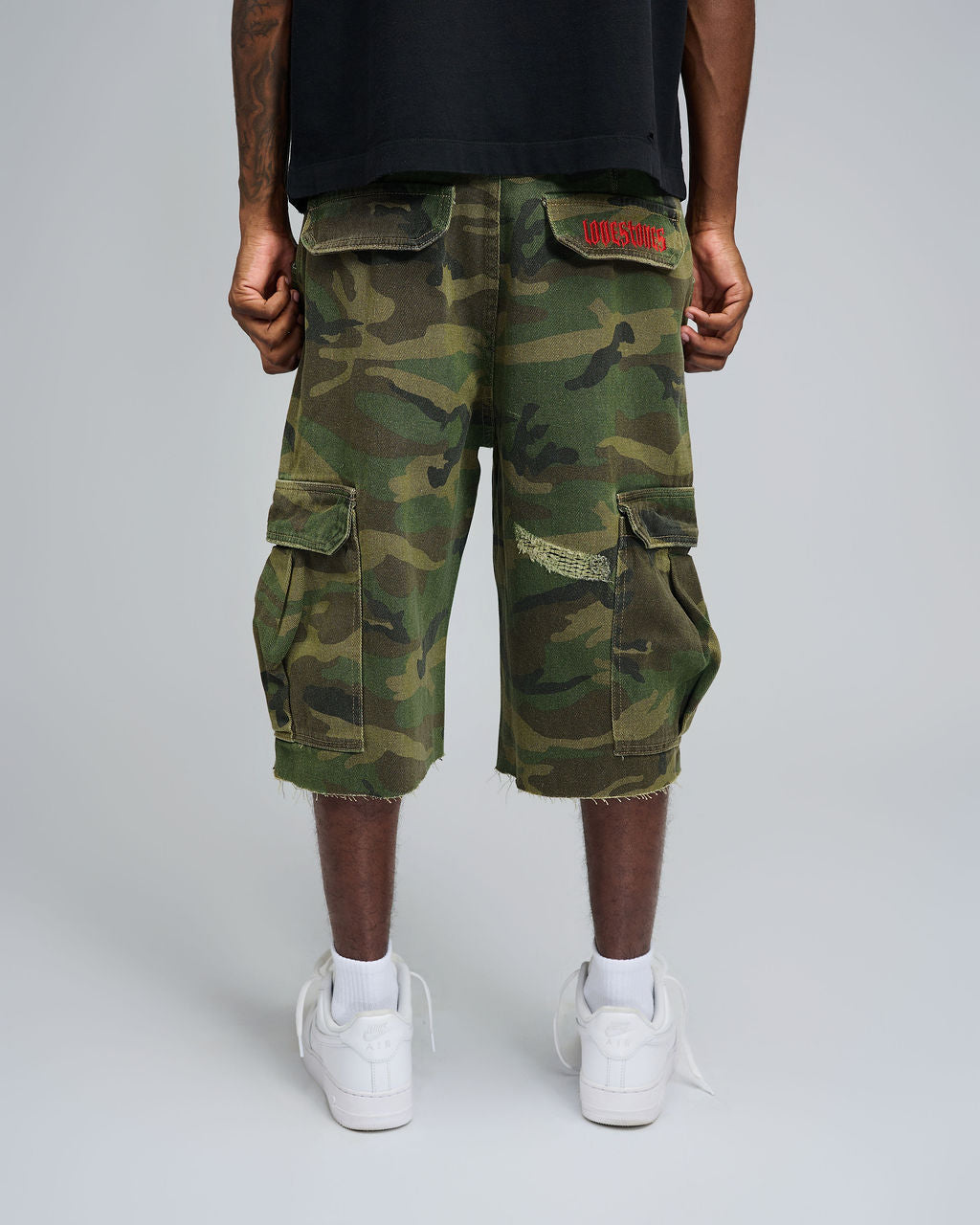 Lovestones Camo Jorts - Red
