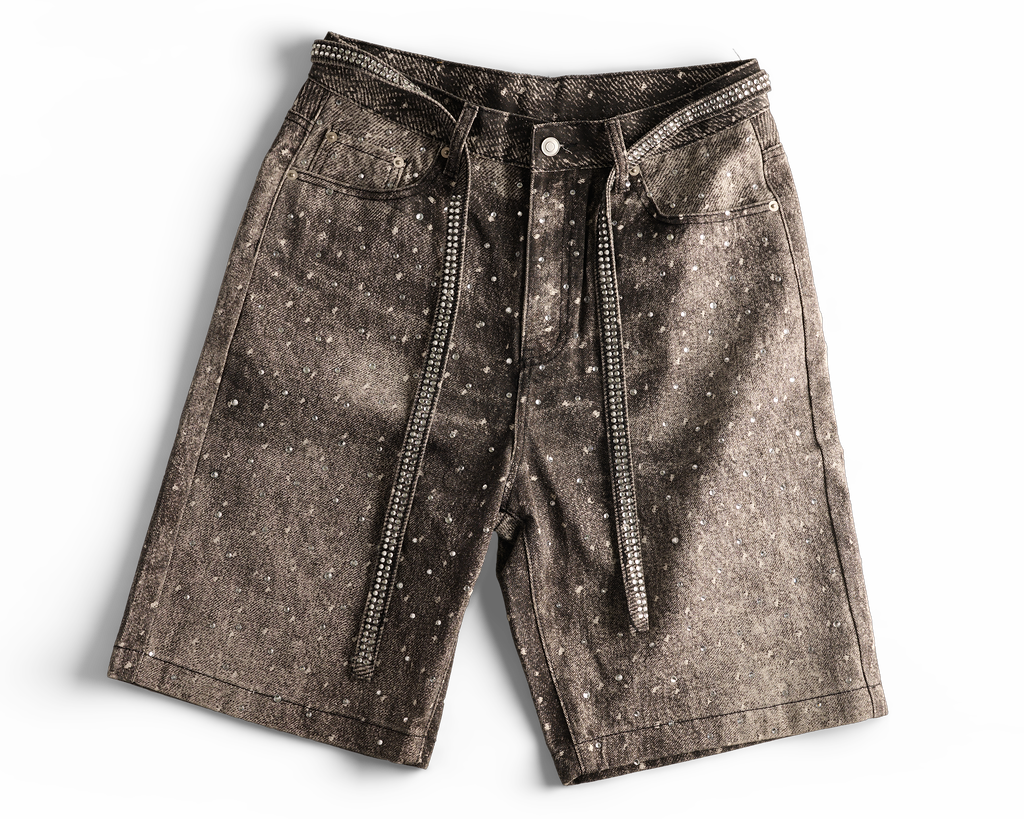 Paradise Rhinestones Jorts - Black