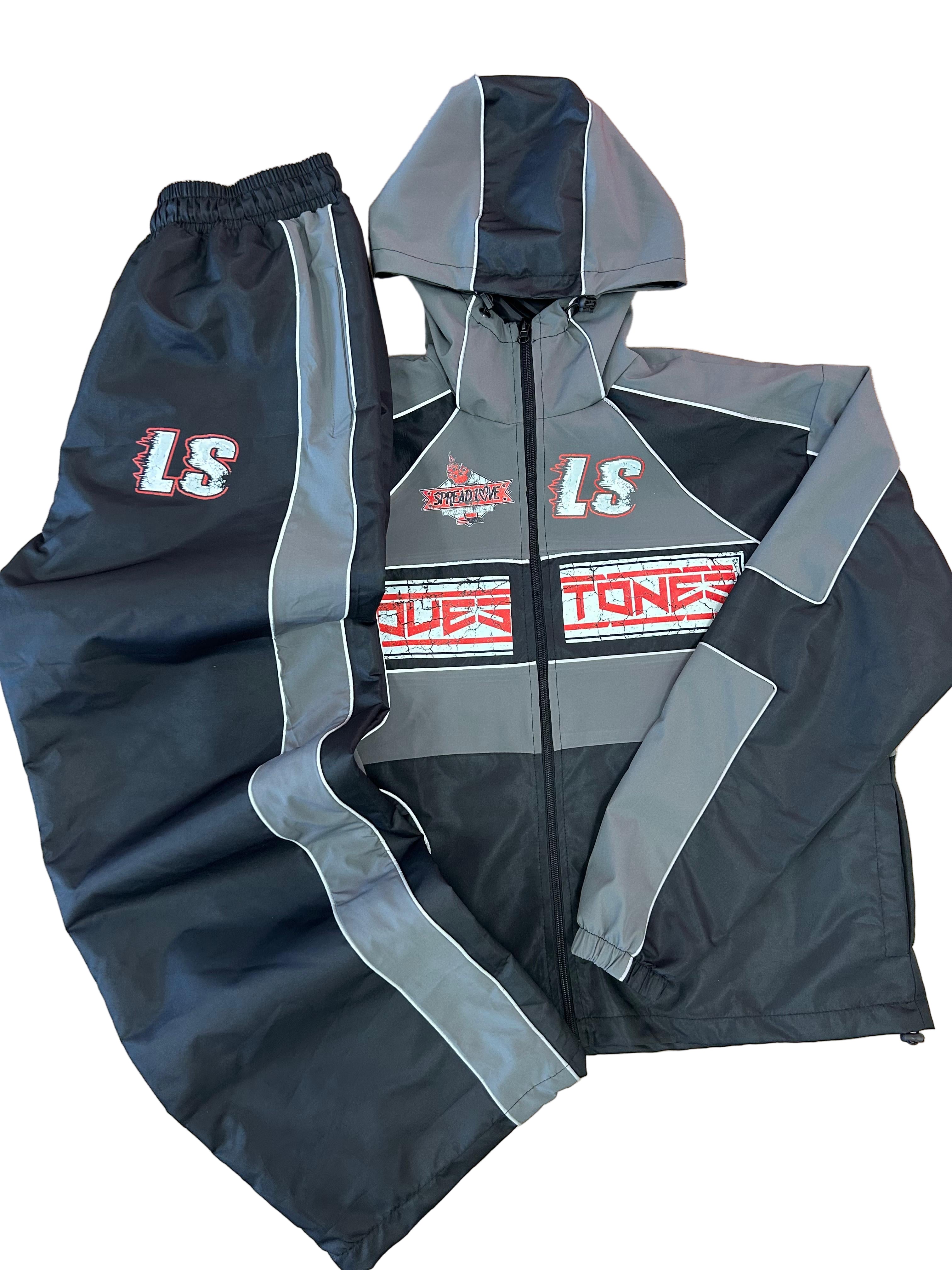 Lovestones Racer Windbreaker Set - Black & Grey
