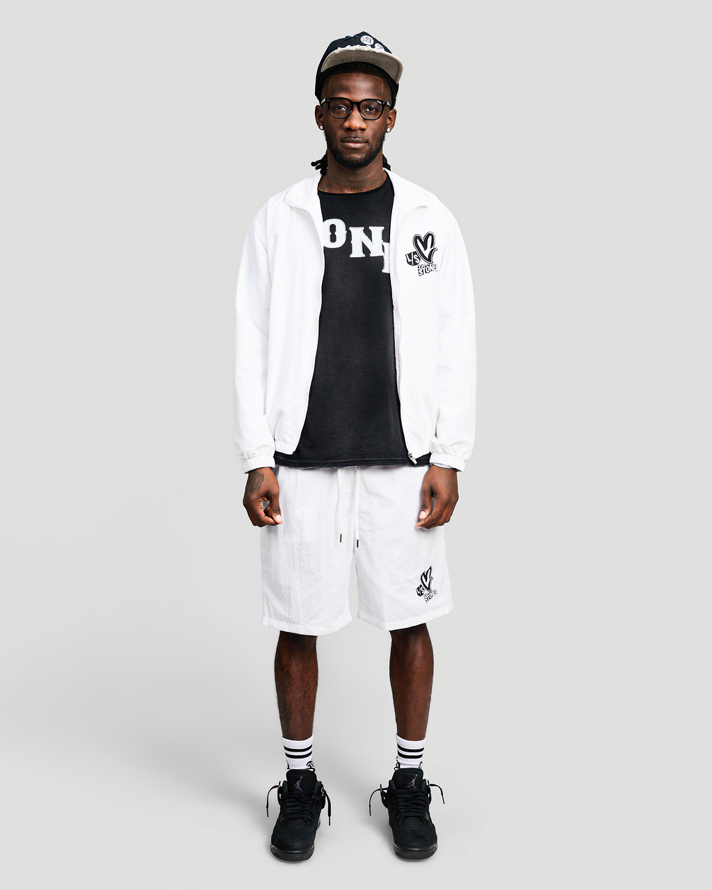Nylon Triple Logo Set- White