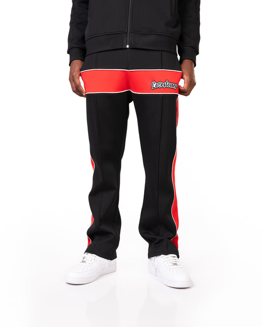 "Nature" Pyrocephalus Classic Track Pants - Black & Red