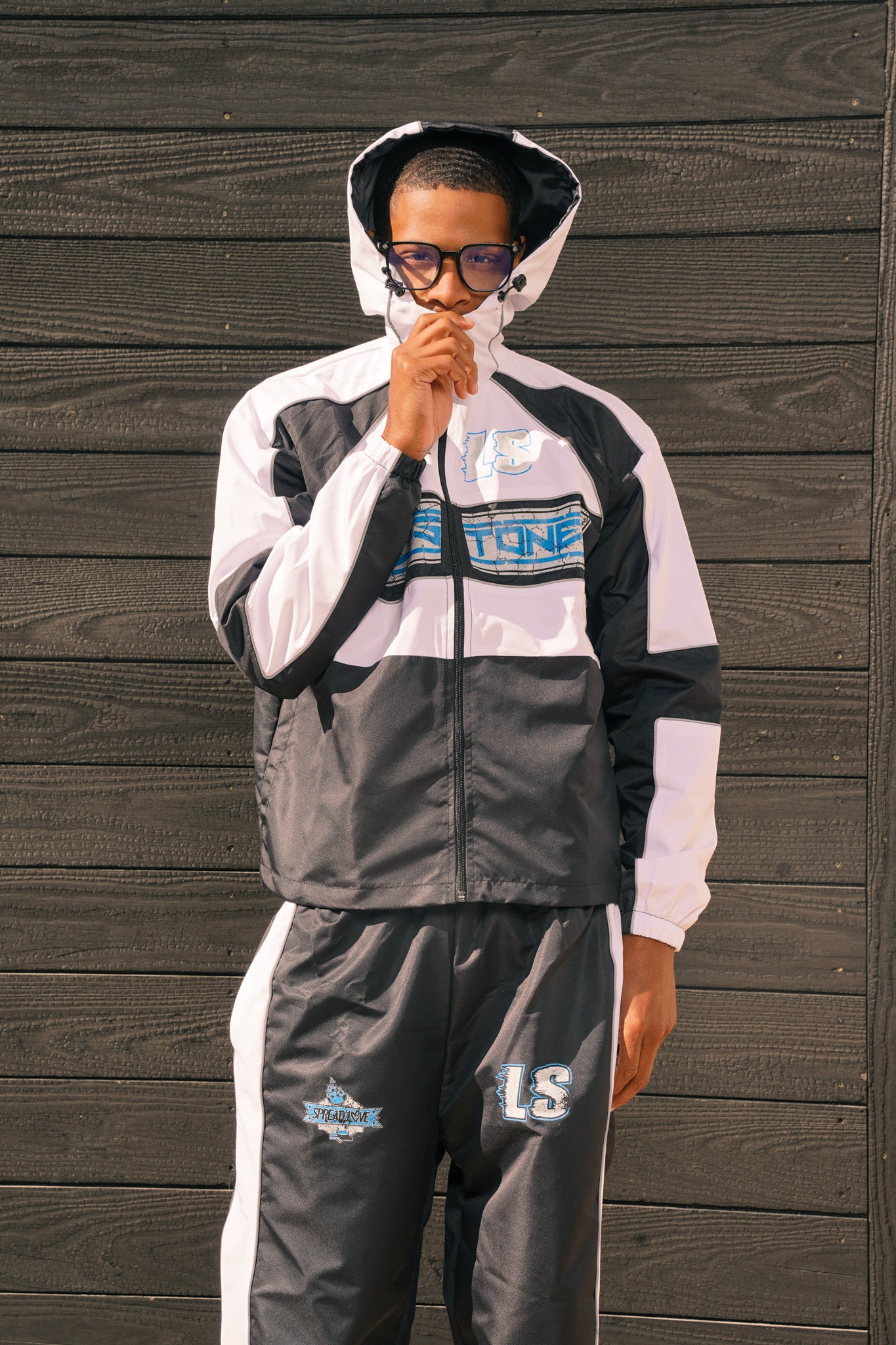 Lovestones Racer Windbreaker Set - Black & White