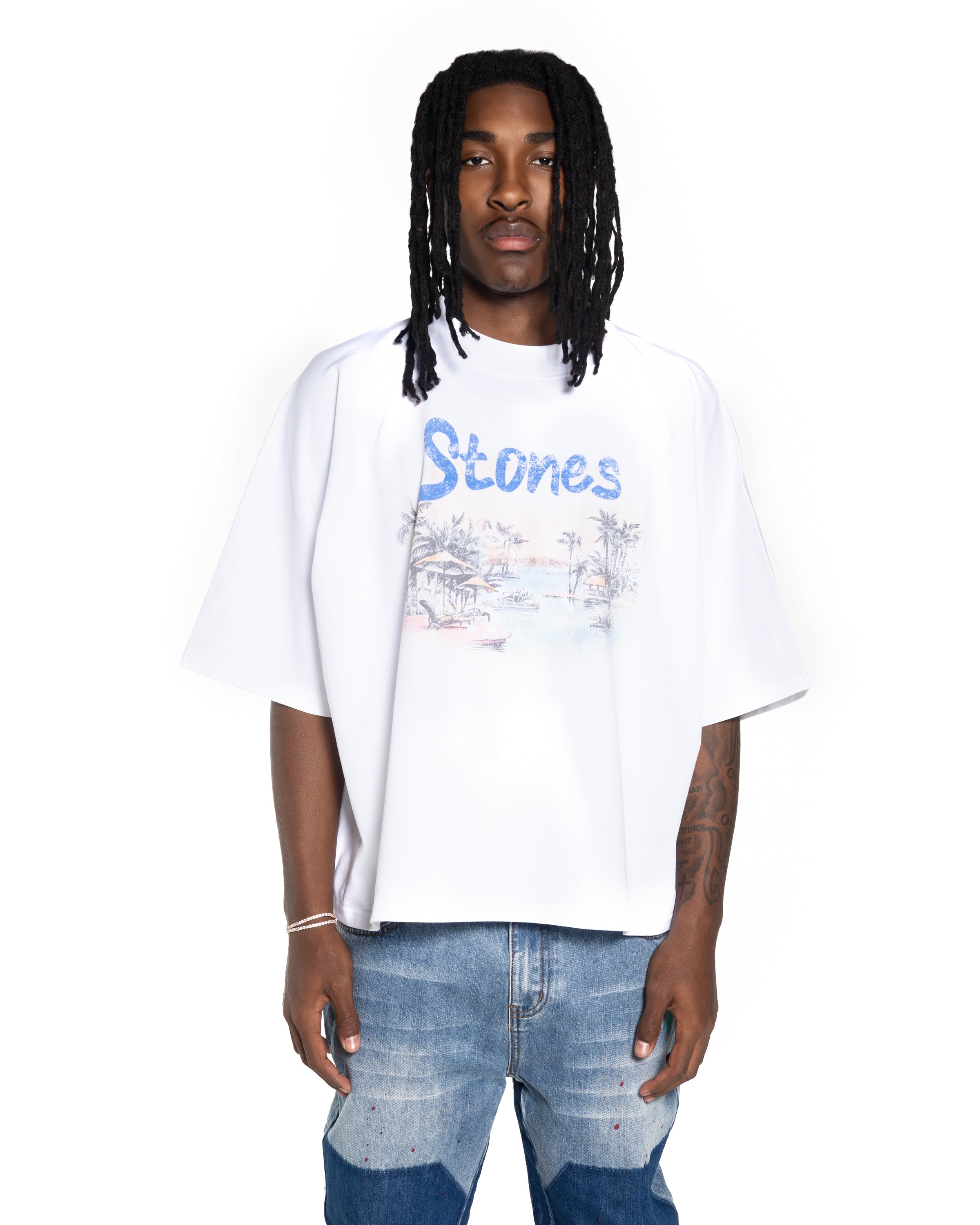 Peaceful Stones Island T-Shirt - Blue