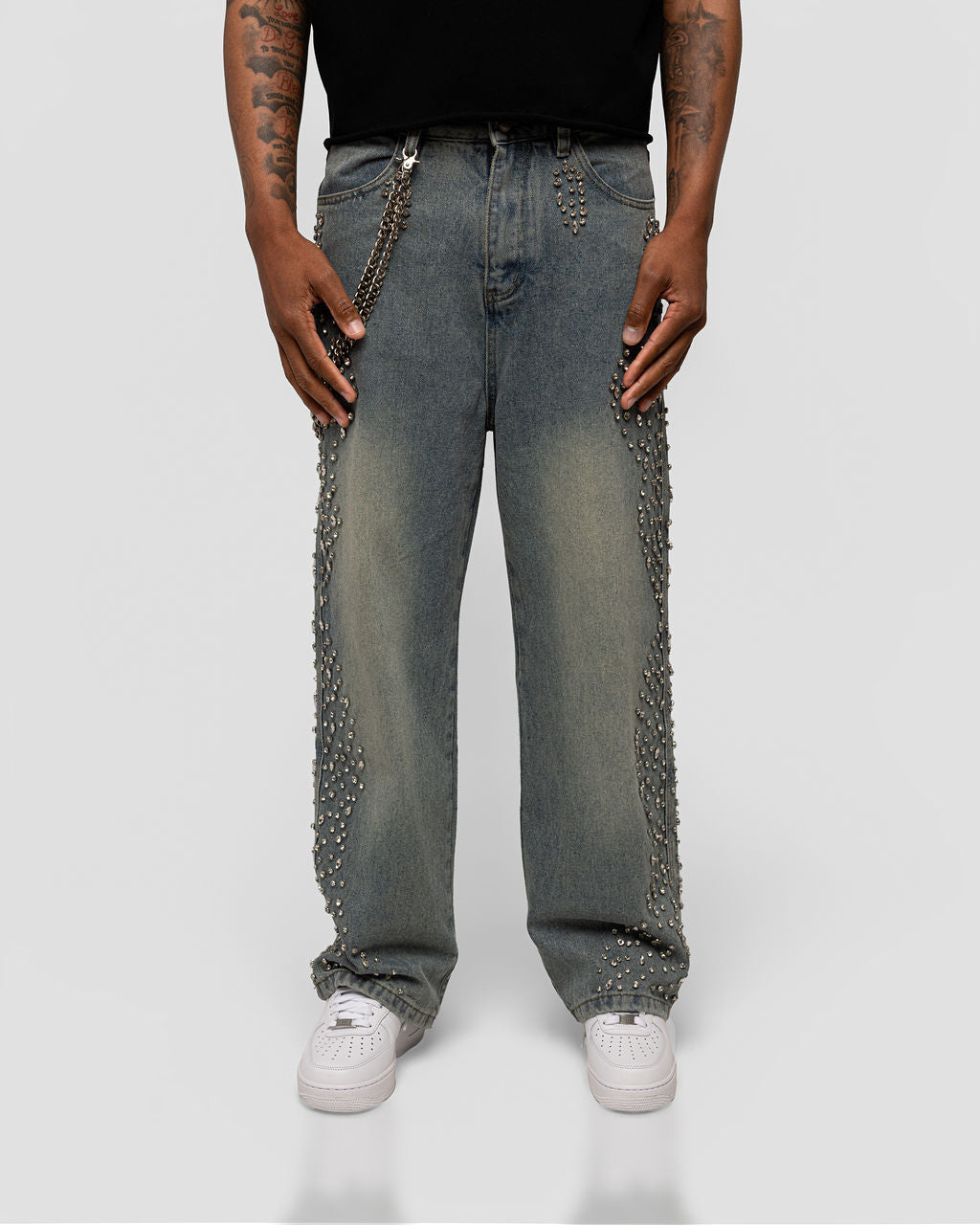 Paradise Rhinestones Jeans - Light Blue