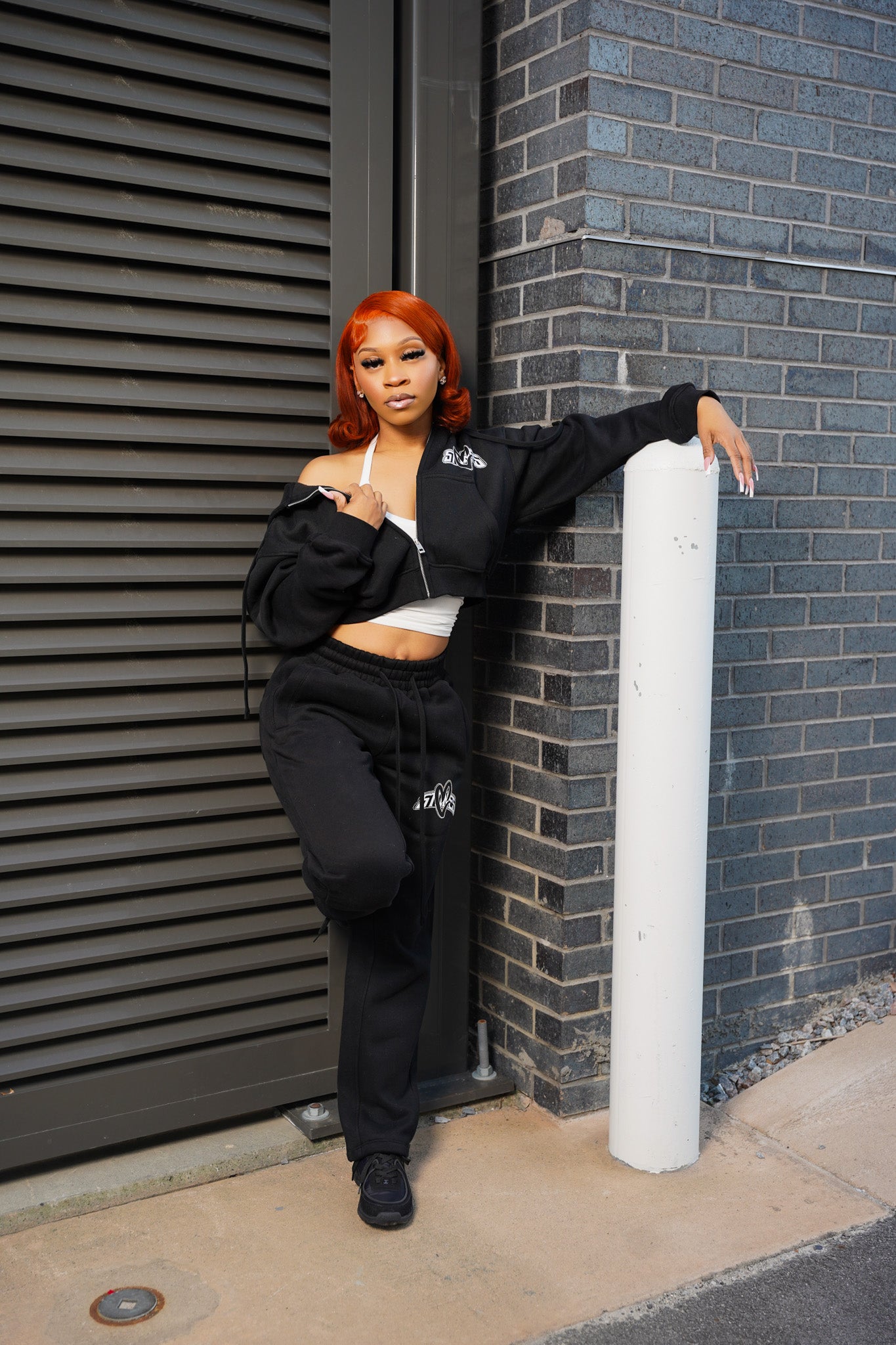 Women Lovestones Relaxed Rhinestones Set - Black