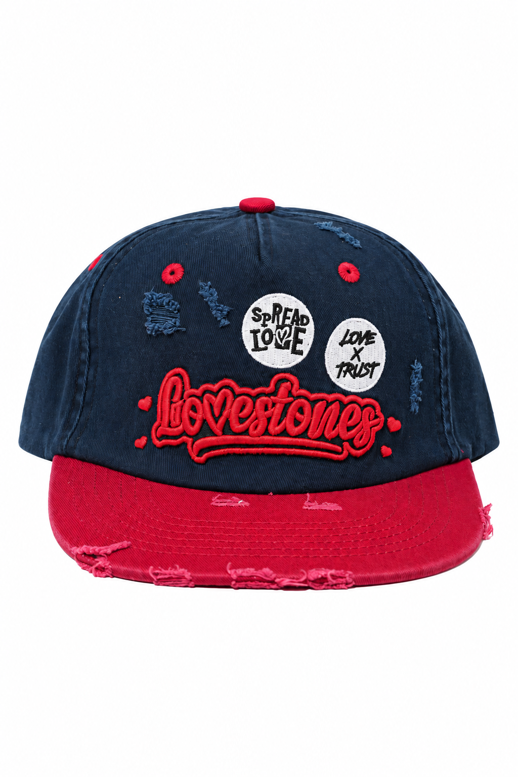 Vintage 2-Tone Hat - Navy Blue & Red