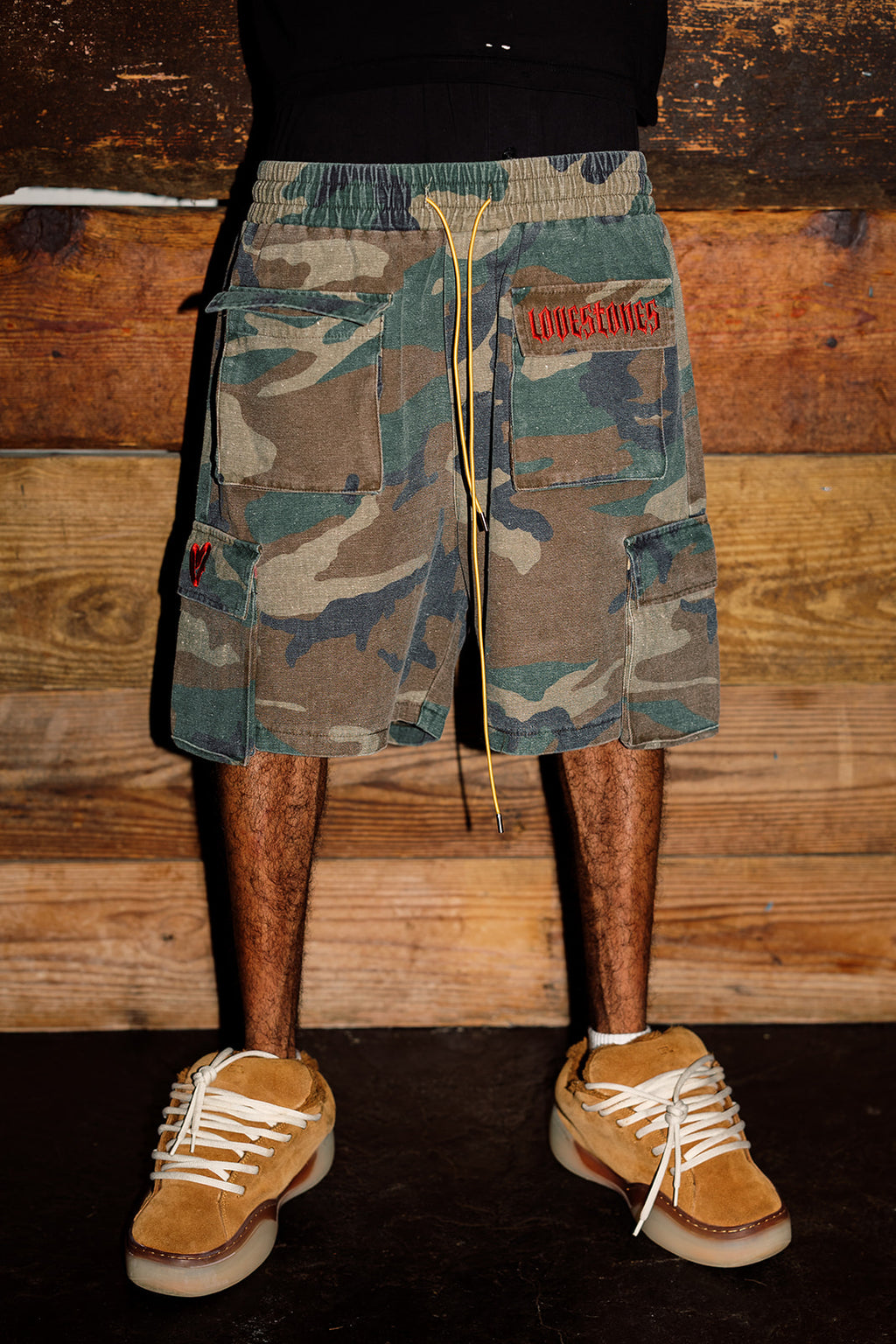 Lovestones Paradise Camo Shorts - Red