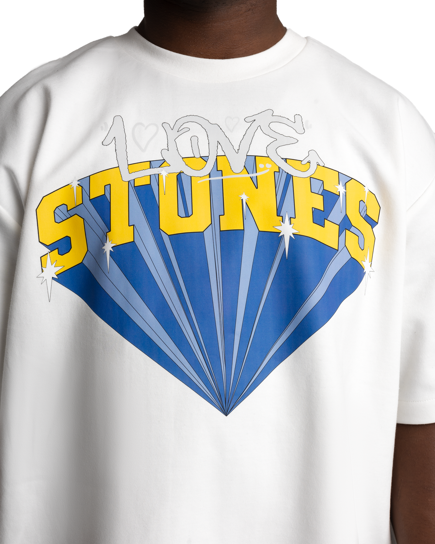 "Limited" Stones Island Search Logo T-Shirt - Blue & Yellow