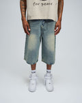 Lower Rhinestones Oversize Shorts