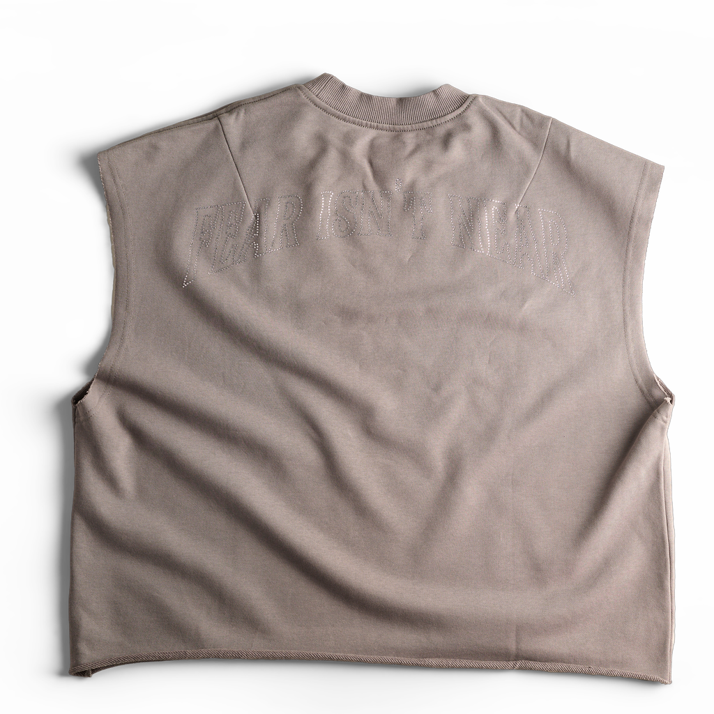 Paradise Cactus Rhinestones Sleeveless Shirt - Grey