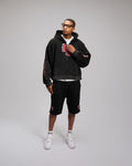 Double Heart LS Jacket - Black & Red