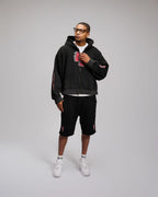 Double Heart LS Jacket - Black & Red