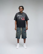 Lovestones  Blue Denim Cargo Shorts