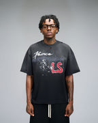 Peace LS Distress T-Shirt - Black