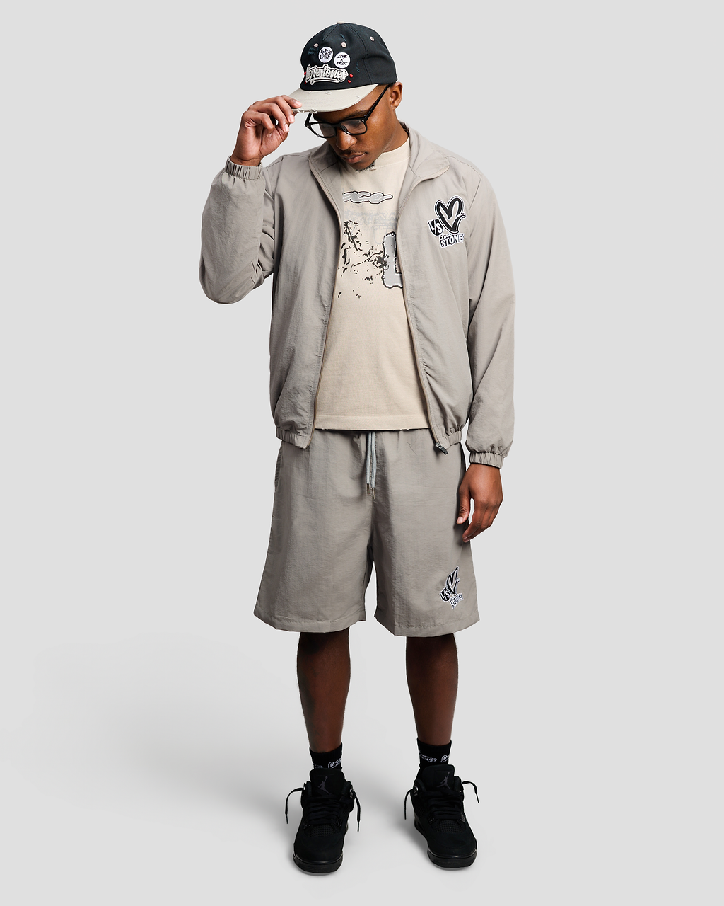 Nylon Triple Logo Set - Grey