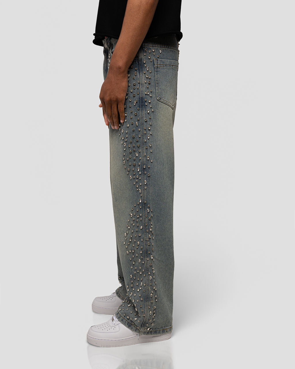 Paradise Rhinestones Jeans - Light Blue