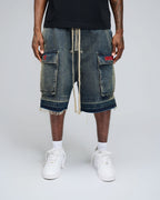 Lovestones  Blue Denim Cargo Shorts