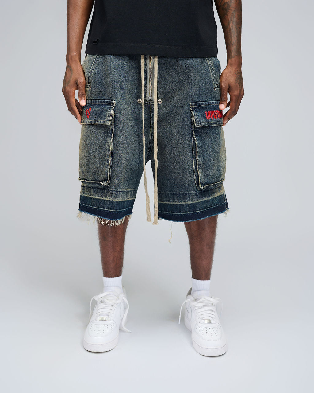 Lovestones Paradise Cargo Jorts - Blue Denim
