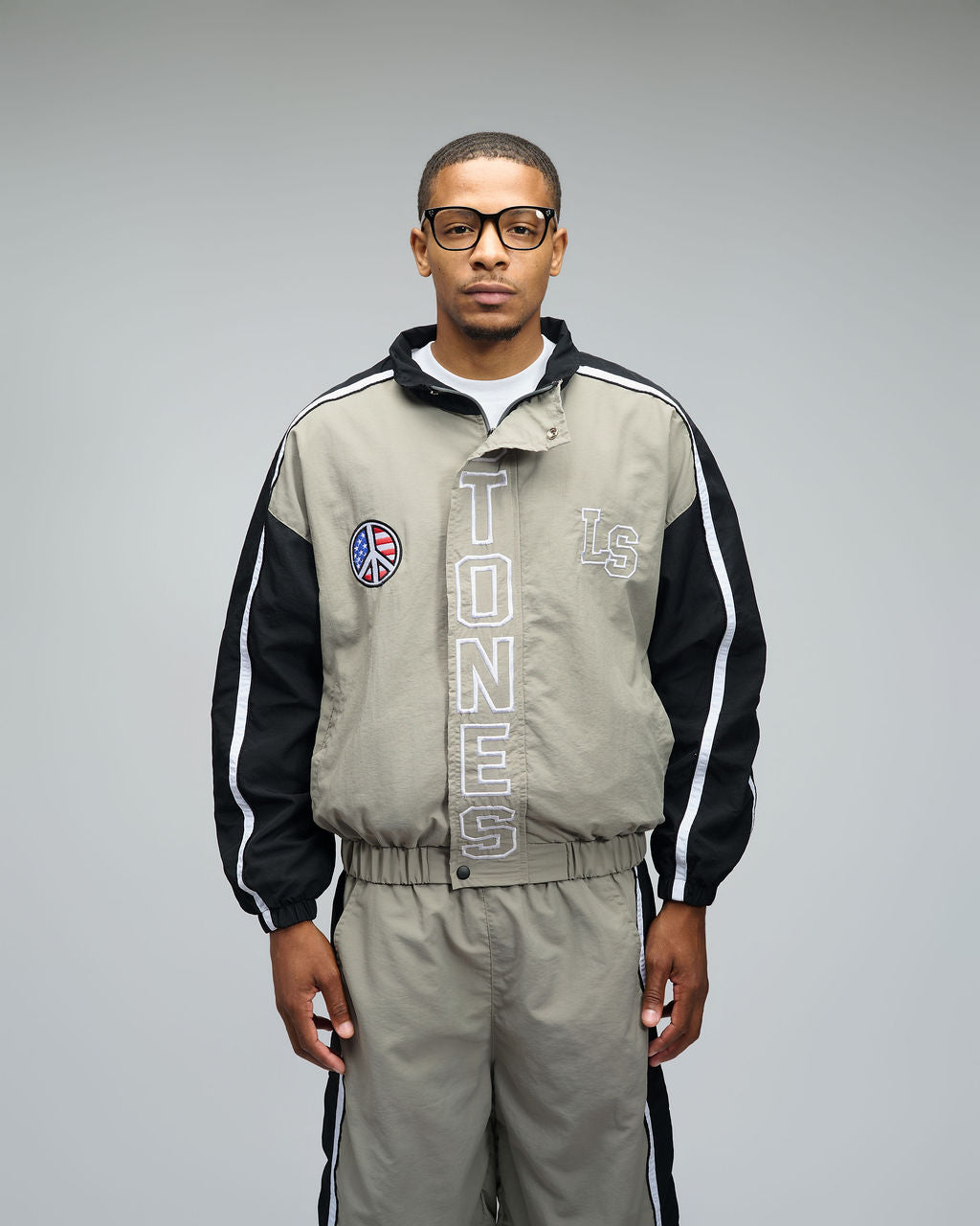 Nylon Peace Jacket - Black/Grey