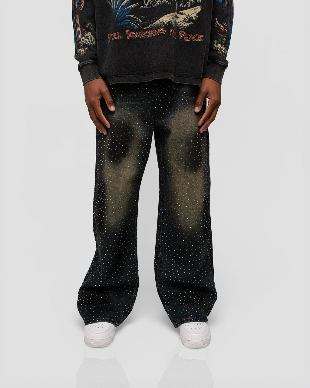 Paradise Rhinestones Jeans - Dark Blue