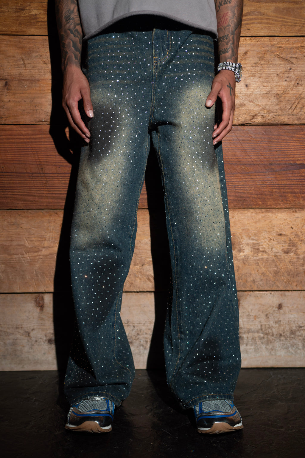 Paradise Rhinestones Jeans - Dark Blue